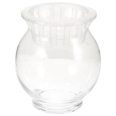 Imagem de Vaso de flores redondo simples para decoração de plantas, plantas, suporte de mesa, recipiente hidropônico de vidro transparente