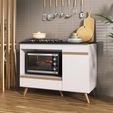 Imagem de Balcão para Cooktop e Forno 105cm 1 Porta 1 Gaveta Veneza Multimóveis MP2258