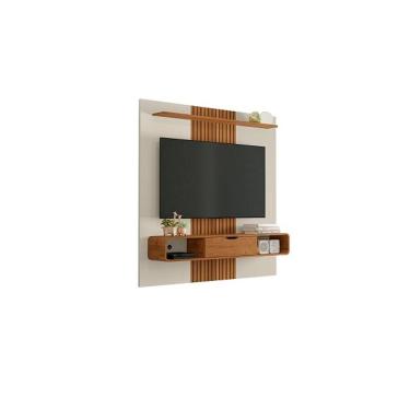 Imagem de Painel Lisboa Off White/Naturalle/Ripado – Bechara Móveis