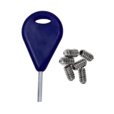 Imagem de menolana Chave para quilha de surfe com parafuso de fixação, ferramenta de metal com parafuso de fixação padrão fácil de usar, chave para quilha de surfe, Azul