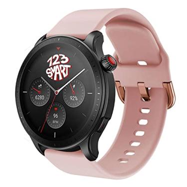 Imagem de Pulseira de Silicone colorida Marca 123Smart Compativel com GTR4 A2166 GTR3 A1971 GTR 3 Pro A2040 GTR 2 A1952 GTR2e A2023 Stratos 2 Stratos 3 Gt 1 2 3 4 5 46mm Bip 5 E 6 Cheetah Round Pro Balance 1 e 2