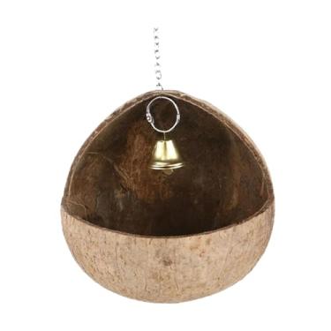 Imagem de Fenteer de pássaros de de coco, casa de pássaro pendurada, de fibra de coco, gaiola para animais de estimação, criação de habitat para, Sem pedaços de coco