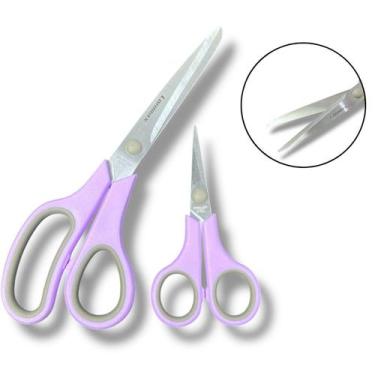 Imagem de Kit 2 Tesouras Multiuso Lanmax Cabo Emborrachado Kit-631 - Berto Aviam