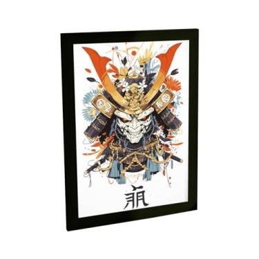 Imagem de Quadro Decorativo Anime Samurai Ilustração Caveira Decoração Poster Quarto Sala