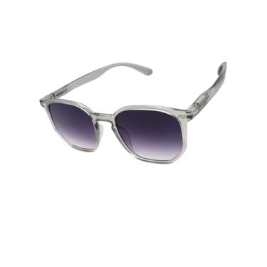 Imagem de Óculos de Sol Hexagonal Acetato Itaniano Flexivel Premium Retro Lentes UV400 Feminino Masculino - Cacife Brand (Cinza Cristal)