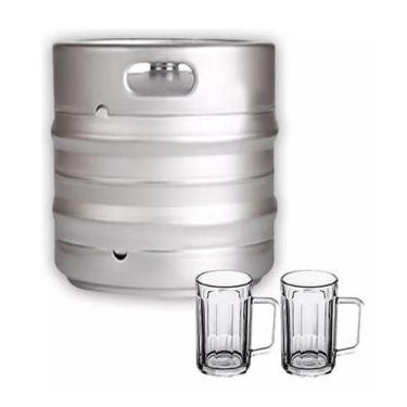 Imagem de Barril Chopp Cerveja 30 Litros Euro Em Inox Válvula e Sifão - Compree