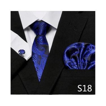 Imagem de Conjunto de Abotoaduras e Gravata Xadrez Vermelha para Homens - Ideal 
