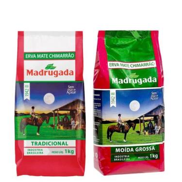 Imagem de Kit 2 Erva Mate Moída Grossa e Tradicional Madrugada 1Kg Chimarrão