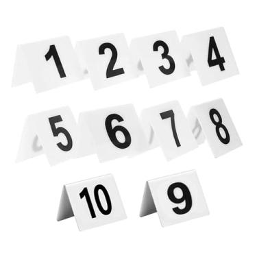 Imagem de oshhni 10 unidades de números de mesa, 1 a 10 cartões de mesa modernos numerados, suporte de acrílico com dois lados para recepção de casamento e restaurante