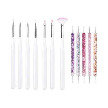 Imagem de Conjunto De Pincéis Para Arte Em Unhas, 5/20 Peças, Caneta Pontilhador