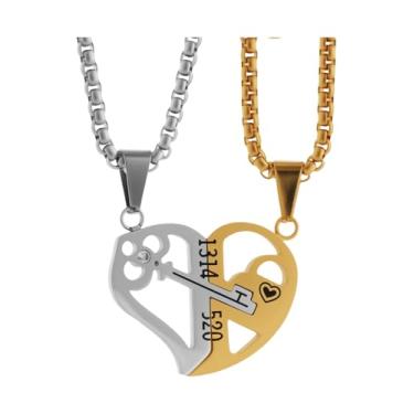 Imagem de Scddboy Colar BFF para 2, colares de melhor amigo, colares para casal dele e dela pingentes de coração partido, Aço inoxidável, Coração partido