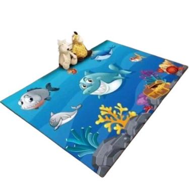 Imagem de Tapete Infantil Educativo Antiderrapante Estampado Colorido Para Crian
