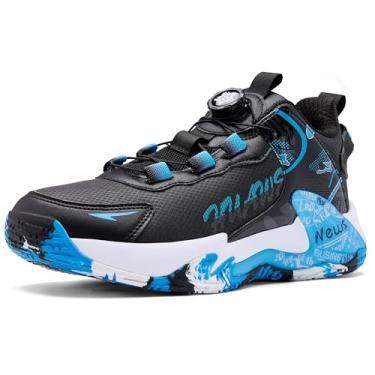 Imagem de Tênis de basquete unissex antiderrapantes para treinamento ao ar livre, calçados esportivos Equipamento de basquetebol(White black,43 BR)