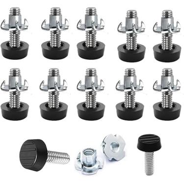 Imagem de LANBEAUTIFY Niveladores de Pés de Móveis com Rosca de 1/4" - Pacote com 20 Pés Niveladores Ajustáveis com Inserção Roscada para Mesa, Cadeiras, Mesa, Armários, Pernas de Banco (1/4)