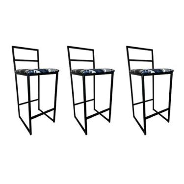 Imagem de Kit 3 Banqueta Alta Industrial para cozinha área externa e balcão Madr