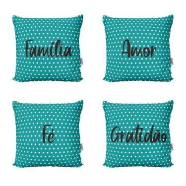 Imagem de Almofadas ul Família, Amor, Fé E Gratidão Para Sofá 40X40 - Novadecora