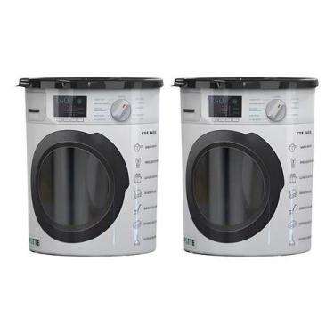 Imagem de Kit 2 Potes Organizadores Redondo Alto 2,1l Lavanderia Potte
