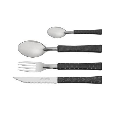 Imagem de Faqueiro Sense Com 24 Peças Preto Love - Martinazzo