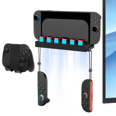 Imagem de JDGPOKOO Suporte de parede compatível com Nintendo Switch 2, kit de montagem de parede com suporte de controle, 12 suportes de cartão de jogo e 2 suportes Joy Con, interruptor de armazenamento seguro