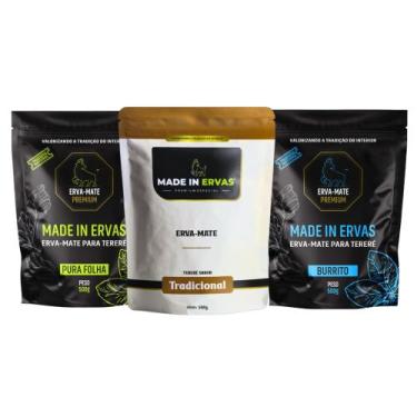 Imagem de Kit 3x Erva Mate Tereré Made In Ervas Sabores 500g