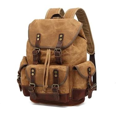 Imagem de Mochila De Computador Oyh à Prova D'água Encerada Cavas Mochila Me Mochilas De Lazer Mochila Escolar De Viagem Laptop Bagpack, Green