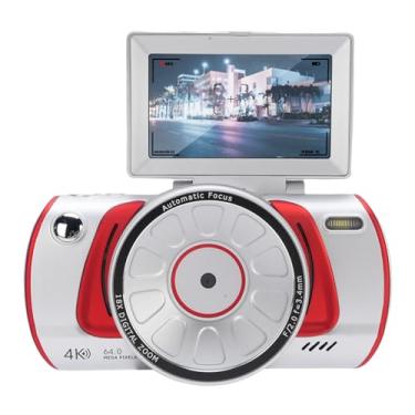 Imagem de EBTOOLS Câmera Digital Retro 4K, Zoom óptico de 64mp 18x, Foco Smart Auto, Tela Flip de 3 Polegadas, Anti Shake, Suporte de Vídeo HD, Câmera de Vídeo retrô, para Viagens, Selfie, Vlog (Prata)