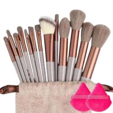 Imagem de Kit Com 13 Pincéis Maquiagem Macios Pó Sombra Base Contorno - Beauty M