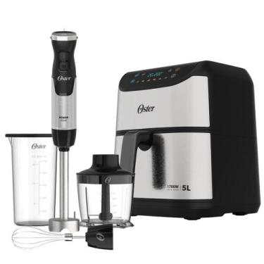 Imagem de Kit Mixer Power 3 em 1 e Fritadeira Inox Digital 5L Oster, 110V