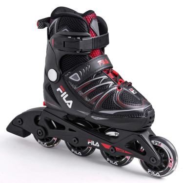 Imagem de Patins Fila Infantil X One Boy Ou Girl Ajustável Com Freio Tamanhos - Preto Vermelho 36-39