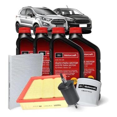 Imagem de Kit Revisão Compatível com Ford Ka Ecosport 1.5 3CC 2017 a 2021 Óleo 5W20 + Filtros Ar Óleo Combustível Cabine