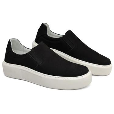 Imagem de Sapatênis Masculino Confort Sola Alta em Couro Camurça - Mr Light, Pre