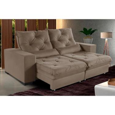Imagem de Sofá Retrátil e Reclinável 2,90m Suede Isis Marrom Castor - Sofá Casa,