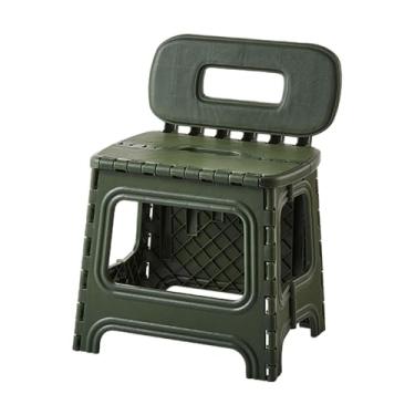 Imagem de KiBcsLic Cadeira dobrável, banco dobrável, portátil, compacto, com encosto, trocador de sapatos, para caminhadas, jardim, ambientes internos, quintal, viagem, Verde