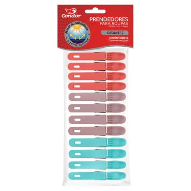 Imagem de Prendedor De Roupa Plástico Condor Gigante 12 Unidades
