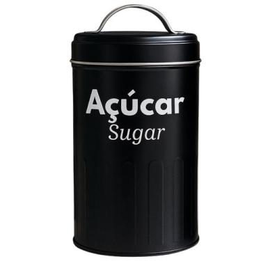 Imagem de Lata De Metal Com Alça Para Mantimentos 18x10 cm Café e Açucar - Livon