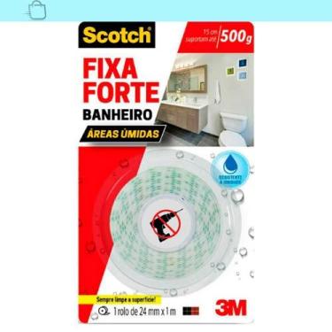 Imagem de Fita Dupla Face 3M Fixa Forte Banheiro Espelho Áreas Úmidas - Scotch