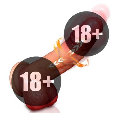 Imagem de Vibrador 20cm x 3,5cm Controle Aplicativo Dildo Vai e Vem Aquecimento 