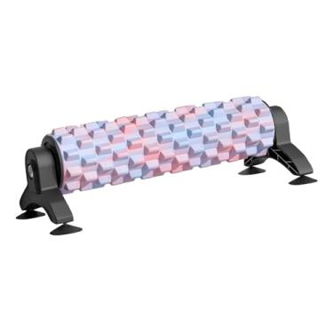 Imagem de Fenteer Rolo de espuma para exercícios, coluna de ioga, EVA de alta densidade com 4 ventosas para alongamento de braços, pilates e pernas esportivas, Rosa Azul