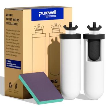 Imagem de Purewell Elementos de purificação de 3 estágios de cerâmica PF-4, lavável e reutilizável, certificado NSF/ANSI 42 e 372, substituição para filtros ProOne, Berkey, Purewell e sistemas de filtro de água