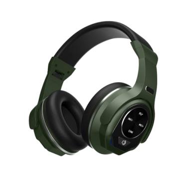 Imagem de Fone de Ouvido Bluetooth Cancelamento de Ruído ANC Headset, Rádio FM, MP3, Microfone Embutido, Bateria 8-10h, USB-C (Verde)