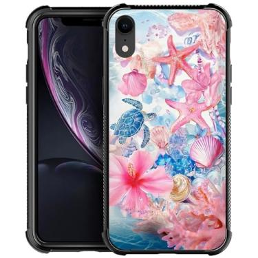 Imagem de FKBRCL4U Capa para iPhone XR, design gráfico para meninas, meninos, silicone macio, acrílico, proteção contra choque, projetada para iPhone XR, estética italiana, verão, litoral, padrão europeu