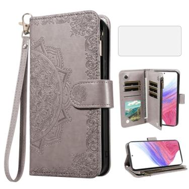 Imagem de Asuwish Capa de telefone para Samsung Galaxy A53 5G capa carteira celular com protetor de tela de vidro temperado e flor flip porta-cartão de crédito suporte suporte A 53 G5 53A SM A536U 6,5 polegadas