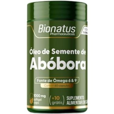 Imagem de Bionatus, Óleo de semente de abóbora, Suplemento alimentar, Ômega 9 0,5g, Ácido Oléico 0,5mg, Ômega 6 1g, Ácido Linoléico 1g, Vitamina E 40mg, 70 cápsulas • 35 doses, Verde