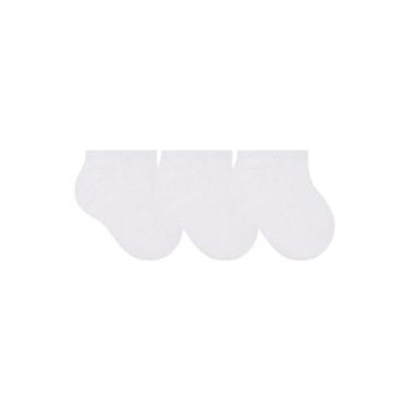 Imagem de Kit 3 Pares de Meias Infantil Invisível Selene 1930-001, Branco, 17-20