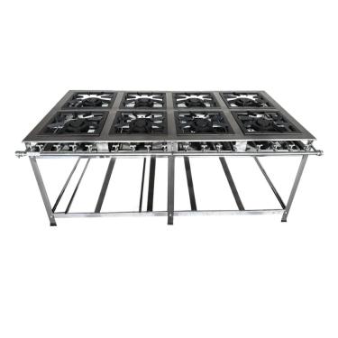 Imagem de Fogão Industrial 8 Bocas Duplas 30x30 P7 em Aço Inox Leona