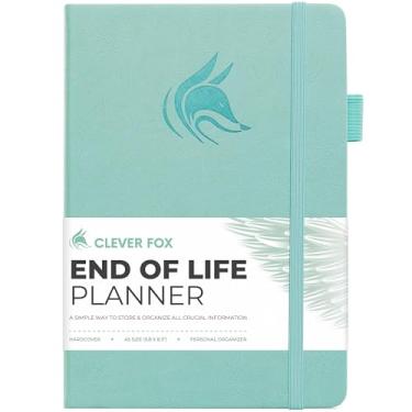 Imagem de Clever Fox Agenda de fim de vida útil – Organizador de arranjos finais para beneficiários, preparação de testamento, desejos de última hora e planejamento funerário, A5 (creme de menta)