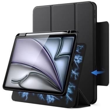 Imagem de JETech Capa Magnética Destacável para iPad Air 11 Polegadas M3/M2 (2025/2024), iPad Air 5ª/4ª Geração com Porta-Pencil, Case Giratória Removível, Suporte para Retrato/Paisagem (Preto)