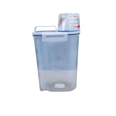 Imagem de Pote Hermético Multiuso com Dosador, 2kg, Transparente, Tampa com Vedação, Copo Medidor Graduado