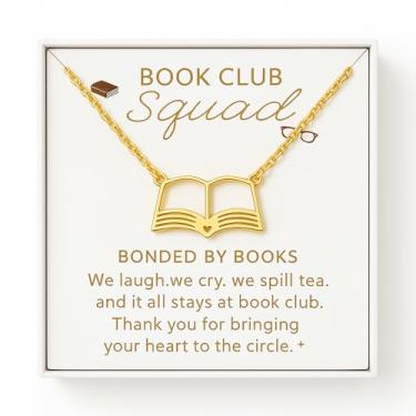 Imagem de JINYRSOC Presentes do clube do livro, colar de livro, presente significativo para amigos do clube do livro, mulheres, leitoras, presentes do clube do livro, o que acontece no clube do livro, estadias