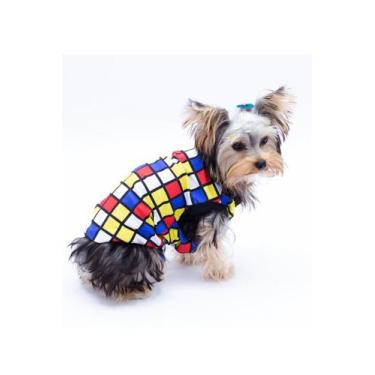 Imagem de Roupa Pet Divertida Cubo Mágico - Alegria de Montar, 1 (1 a 1,5 kg)